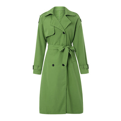 Women's Double Breasted Long Trench Coat