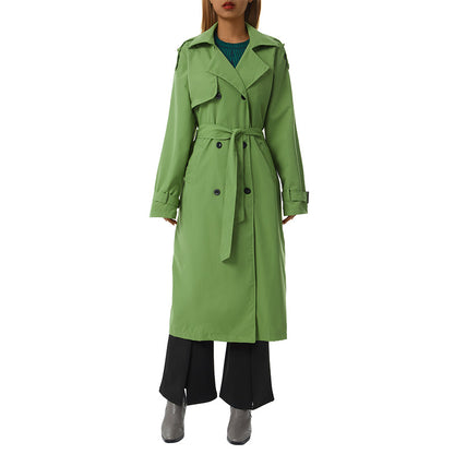 Women's Double Breasted Long Trench Coat