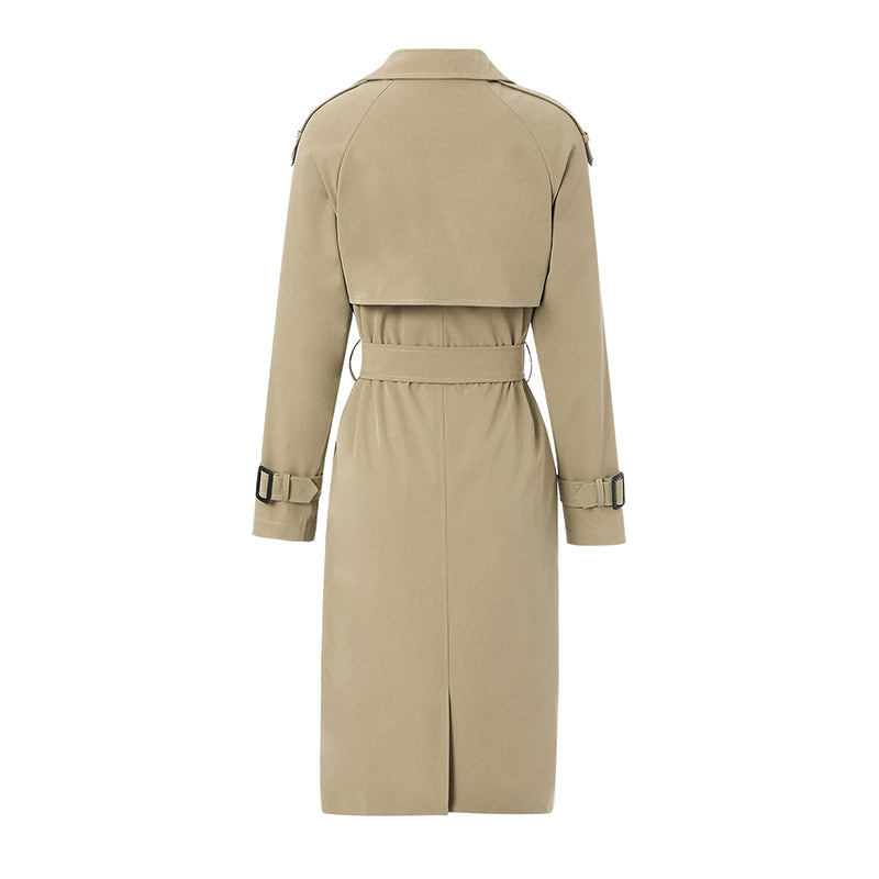 Women's Double Breasted Long Trench Coat