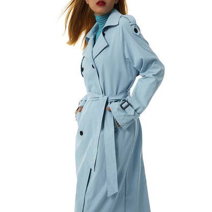 Women's Double Breasted Long Trench Coat