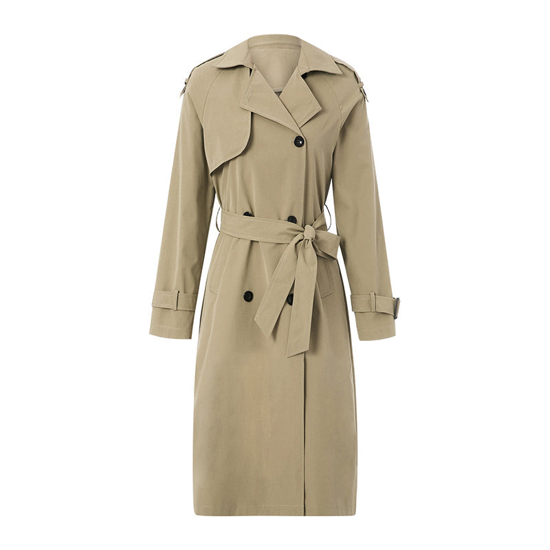 Women's Double Breasted Long Trench Coat