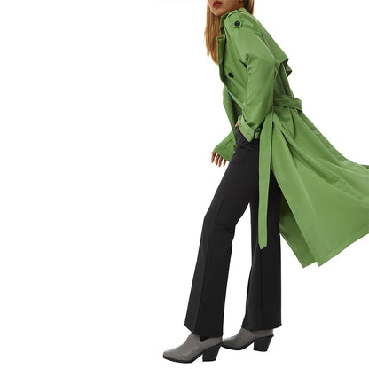 Women's Double Breasted Long Trench Coat