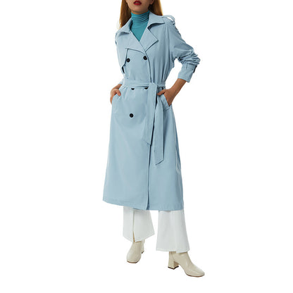 Women's Double Breasted Long Trench Coat