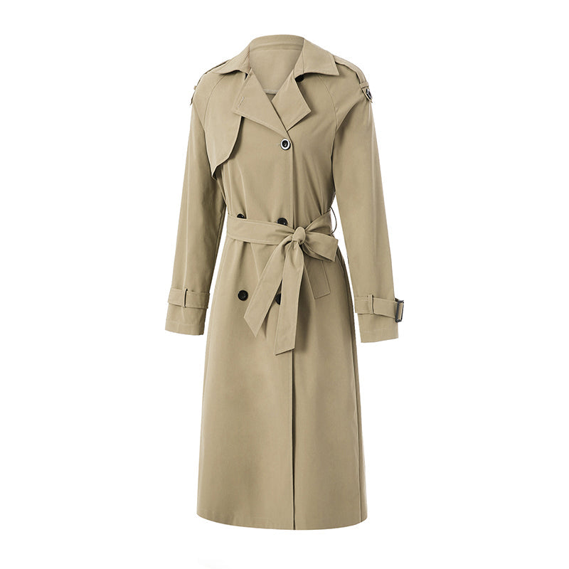 Women's Double Breasted Long Trench Coat