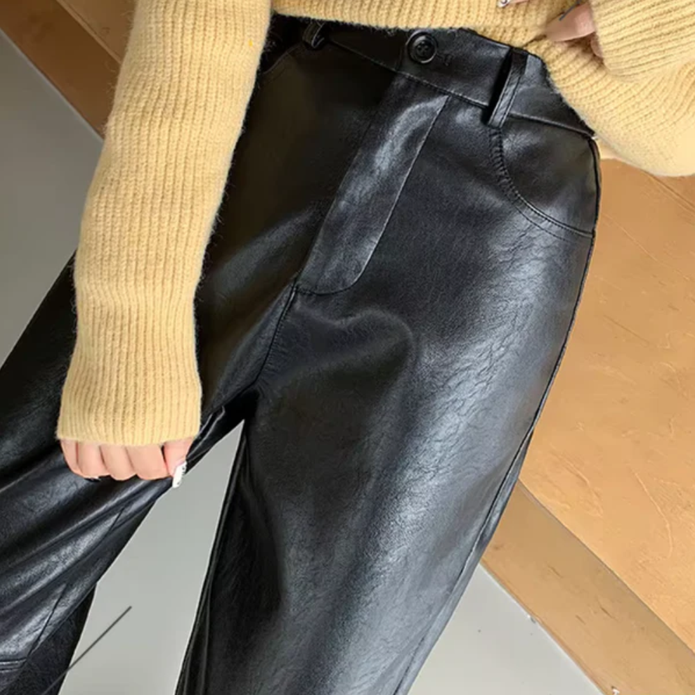 La Luna Vegan Leather Trousers